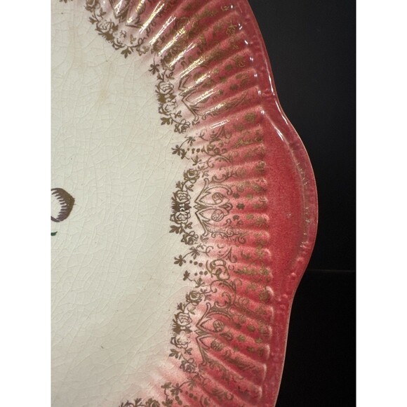 Vintage 22K Gold Trimmed Square Serving Plate - Picture 4 of 7